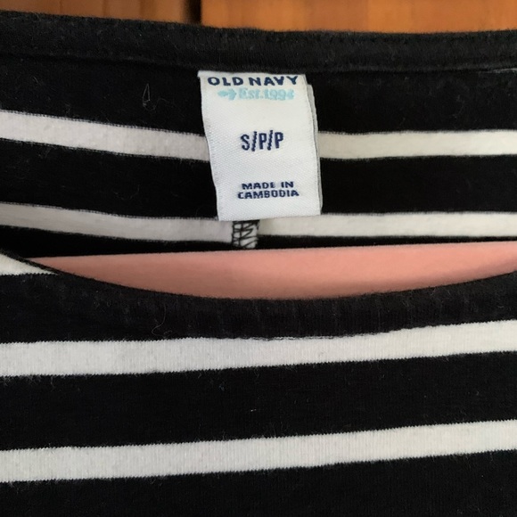 Black and white striped heavy cotton dress - Picture 3 of 4